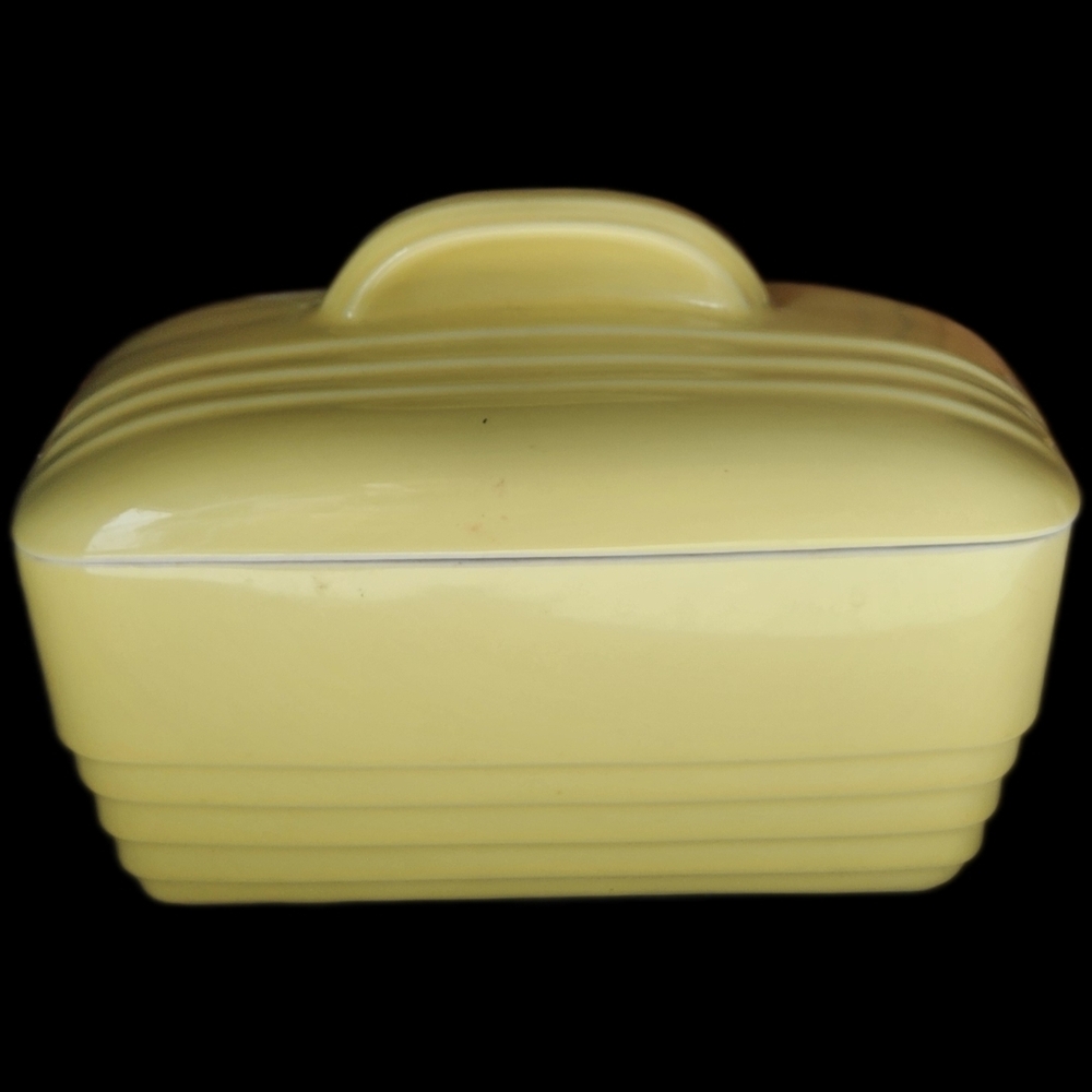 Hall Westinghouse Refigerator Yellow Ceramic Container